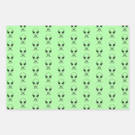 Alien Face Geschenkpapier Set (Vorderseite 2)