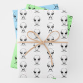 Alien Face Geschenkpapier Set (Beispiel)