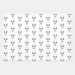 Alien Face Geschenkpapier Set