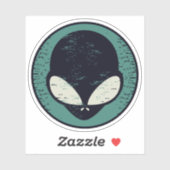 Alien Face Green Alien Martian Head Aufkleber (Blatt)