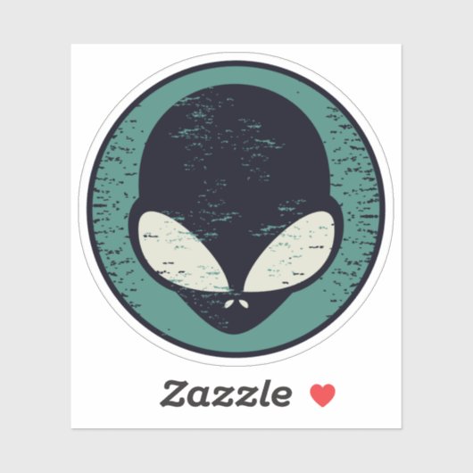 Alien Face Green Alien Martian Head Aufkleber (Blatt)