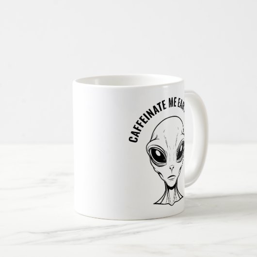Alien Face Kaffeetasse (VorderseiteRechts)