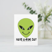 Alien Face Postkarte (Stehend Vorderseite)