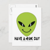 Alien Face Postkarte (Vorne/Hinten)