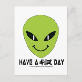 Alien Face Postkarte (Vorderseite)