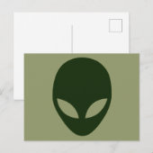 Alien Face Postkarte (Vorne/Hinten)