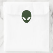 Alien Face Runder Aufkleber (Tasche)