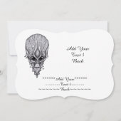 Alien Face , Text hinzufügen Einladung (Rückseite)