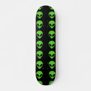 Alien Faces - Green Skateboard