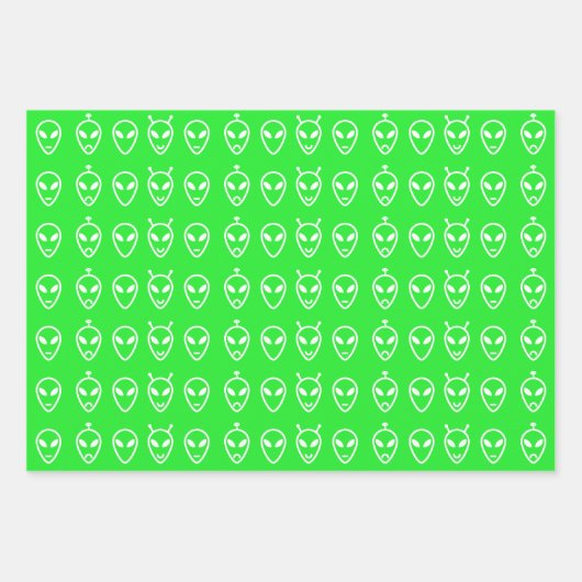 Alien Faces Trio Geschenkpapier Set (Vorderseite 3)