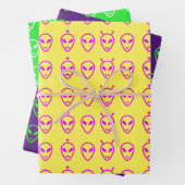 Alien Faces Trio Geschenkpapier Set (Beispiel)