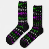 Alien Faces Trio Socken (Linkes Detail)