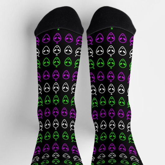 Alien Faces Trio Socken (Oben)