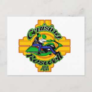 Alien Fahrrad Postkarte