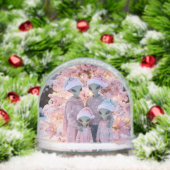 Alien Family Christmas Holiday Portrait Schneekugeln (Weihnachten)