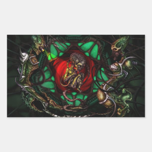 Alien Family Decal Rechteckiger Aufkleber