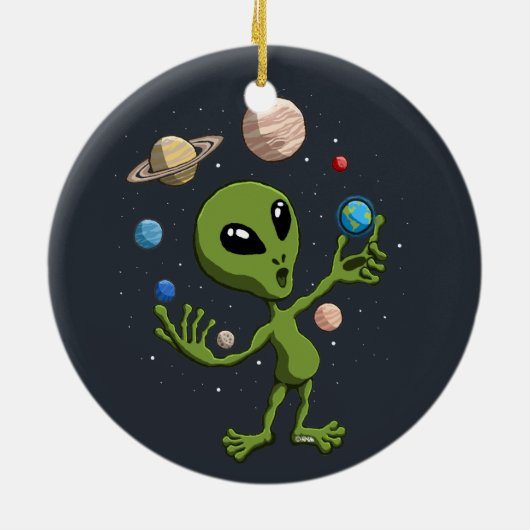 Alien fand Leben Keramik Ornament (Hinten)