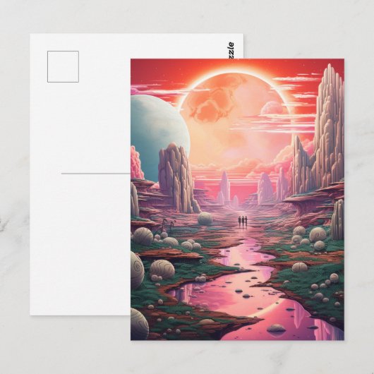 Alien Fantasy World Postkarte (Vorne/Hinten)