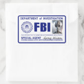 Alien FBI Credentials Rechteckiger Aufkleber (Tasche)