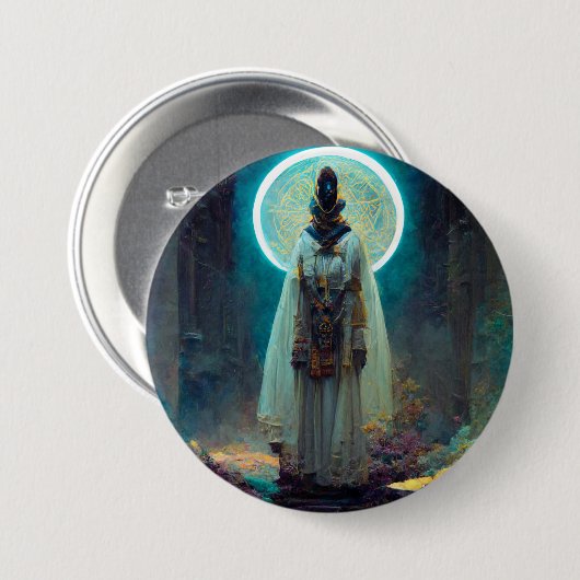 Alien Fee 2 Fantasy Sci-Fi Button (Vorne & Hinten)
