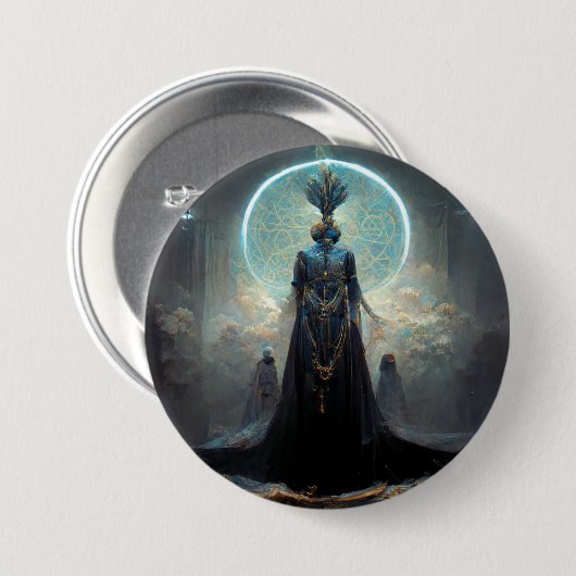 Alien Fee 3 Fantasy Sci-Fi Button (Vorne & Hinten)