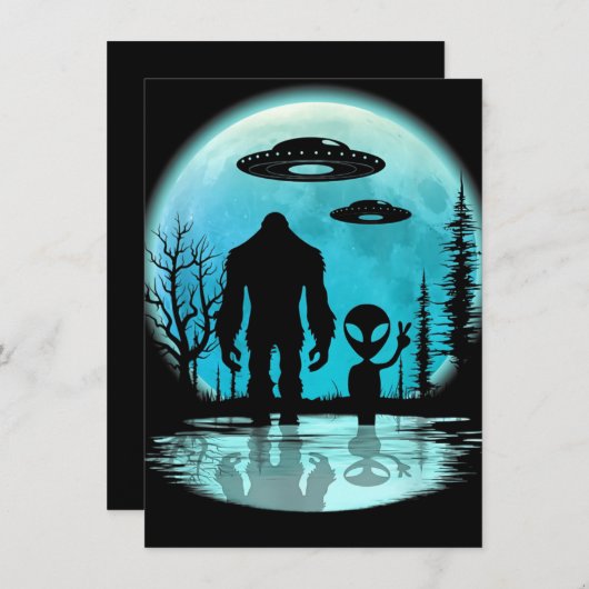 Alien Feiertagskarte (Vorne/Hinten)