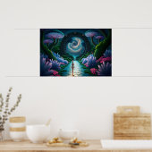 Alien Figure geht zu einem Sternenfernplaneten Poster (Küche)