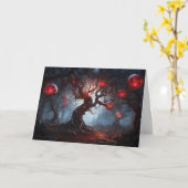 Alien Forest, leuchtende rote Orbs "Happy Hallowee Karte (Gelbe Blume)