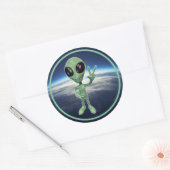 Alien - Friede / Unterzeichnung Runder Aufkleber (Umschlag)