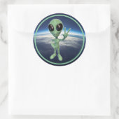 Alien - Friede / Unterzeichnung Runder Aufkleber (Tasche)