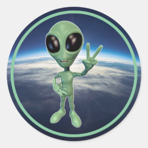 Alien - Friede / Unterzeichnung Runder Aufkleber