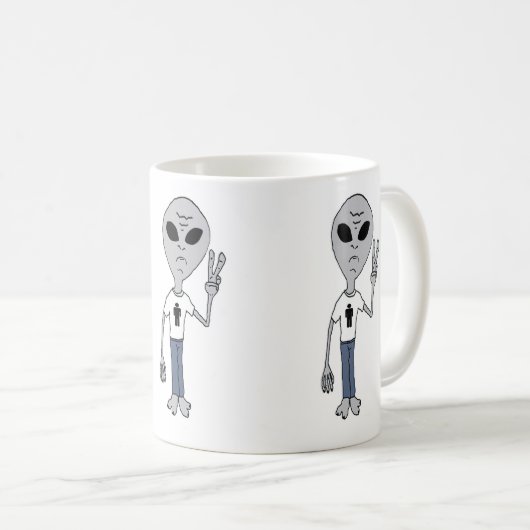 Alien Frieden Kaffeetasse (VorderseiteRechts)