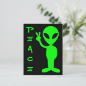 Alien Frieden Postkarte (Stehend Vorderseite)