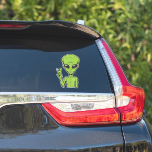 Alien-Friedenssymbol Lustiges außerirdisches Auto- Aufkleber