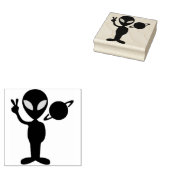 Alien Friedenszeichen Gummistempel (Stempel)