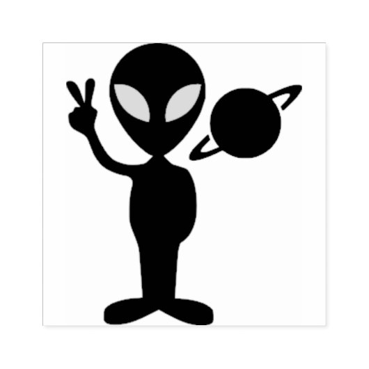 Alien Friedenszeichen Gummistempel (Prägung)