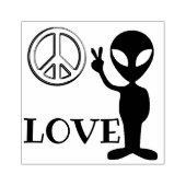 Alien - Friedenszeichen - Liebe Gummistempel (Prägung)