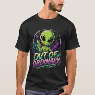Alien-Friedenszeichen Out Of Ordinary Retro-Raum-T T-Shirt