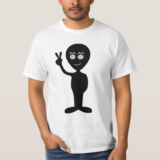 Alien Friedenszeichen T - Shirt (Vorderseite)