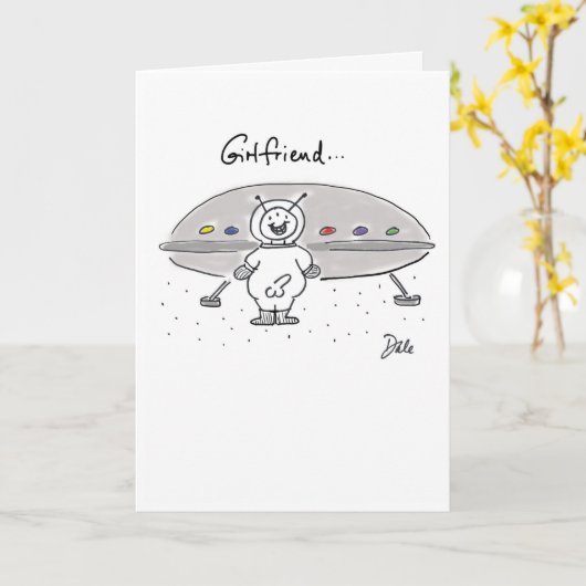 Alien Friendship Card Karte (Gelbe Blume)