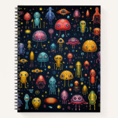 Alien Fun Bullet Line Rezept Notebook Notizblock (Vorderseite)