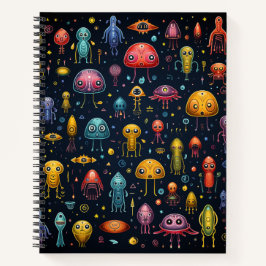 Alien Fun Bullet Line Rezept Notebook Notizblock