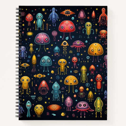 Alien Fun Bullet Line Rezept Notebook Notizblock (Vorderseite)