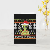 Alien Funny Christmas I Come In Peace Karte (Gelbe Blume)