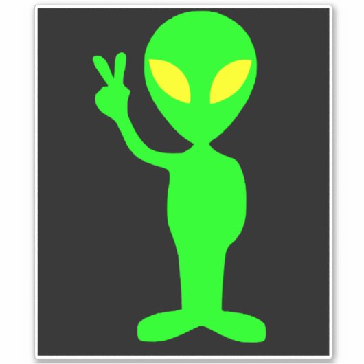 ALIEN FUNNY LITTLE GREEN MAN AUTO DECAL STICKER (Vorderseite)