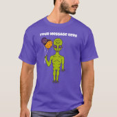 Alien für benutzerdefinierte Nachrichtenbereiche u T-Shirt (Vorderseite)