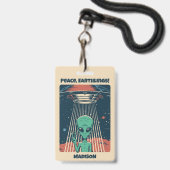 Alien für benutzerdefiniertes Text Ausweis (Vorderseite mit Lanyard)