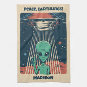 Alien für benutzerdefiniertes Text Geschirrtuch (Vertikal)