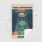 Alien für benutzerdefiniertes Text Golfhandtuch (Insitu)