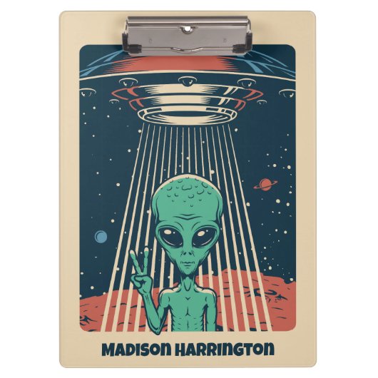 Alien für benutzerdefiniertes Text Klemmbrett (Vorderseite)